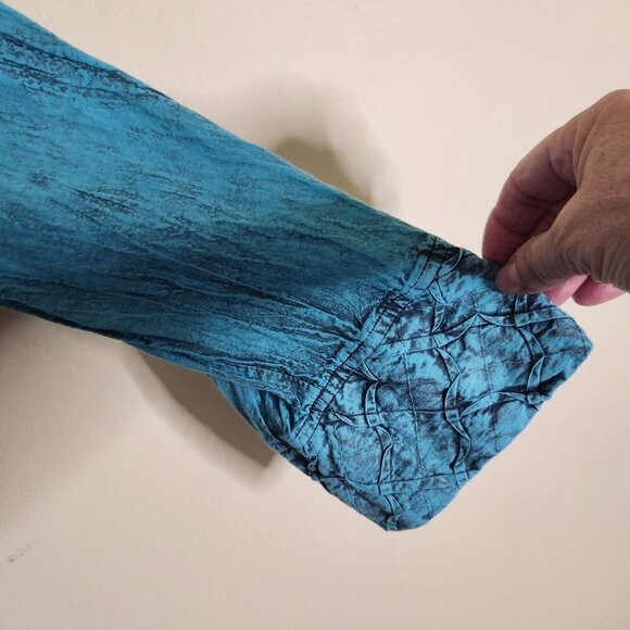 Parsley & Sage Torquoise Antiqued Unique Art To Wear Silver Button Top Size S - Picture 3 of 8